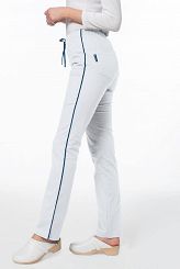 Spodnie medyczne z lampasem Soft Stretch (biały+granat) SE4-B