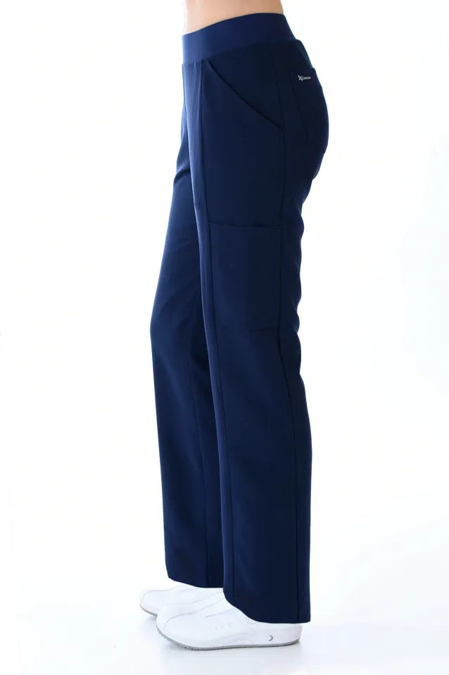Scrubs medyczny: bluza z elastycznymi plecami + spodnie Pro-Flex, XF3-G, granatowy - 3