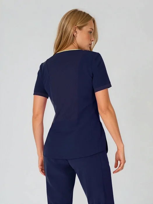 Scrubs medyczny: bluza z elastycznymi plecami + spodnie Pro-Flex, XF3-G, granatowy - 7