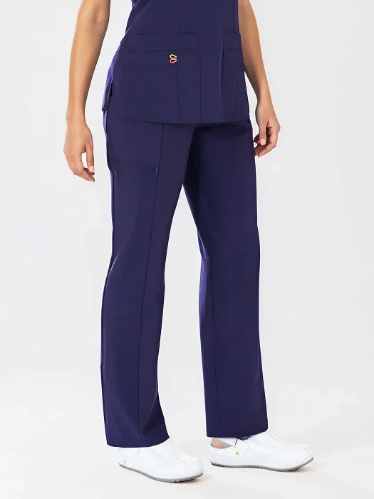 Scrubs medyczny: bluza z elastycznymi plecami + spodnie Pro-Flex, XF3-G, granatowy - 5