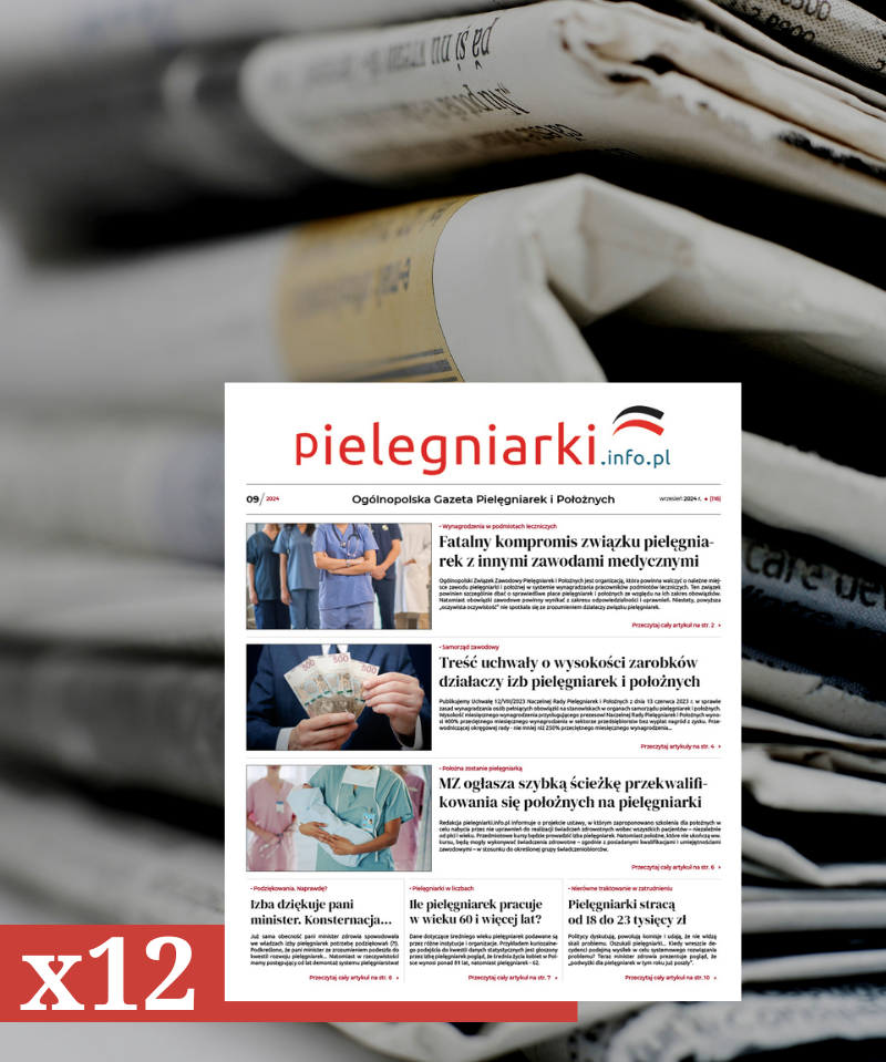 Roczna prenumerata Ogólnopolskiej Gazety Pielęgniarek i Położnych 2025 r. (styczeń-grudzień)