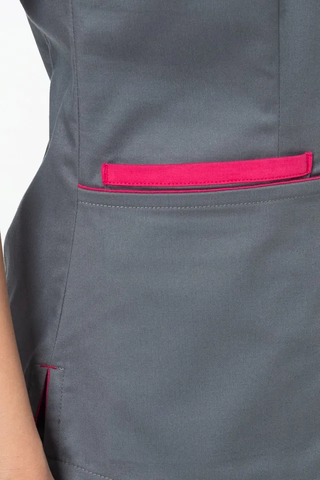 Komplet medyczny damski Soft Stretch (szary + róż) XE4-S2 - 4