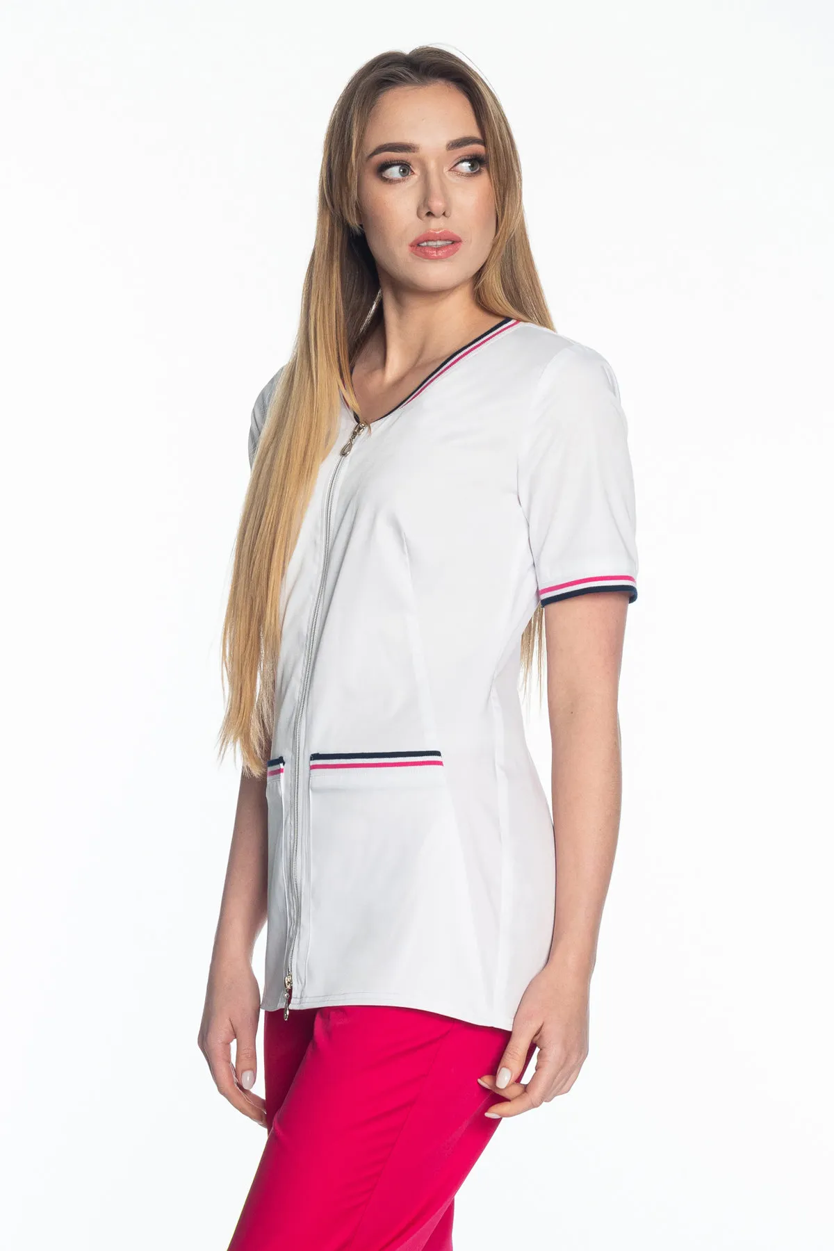 Żakiet medyczny damski Soft Stretch PREMIUM (biały) ZE5-B2