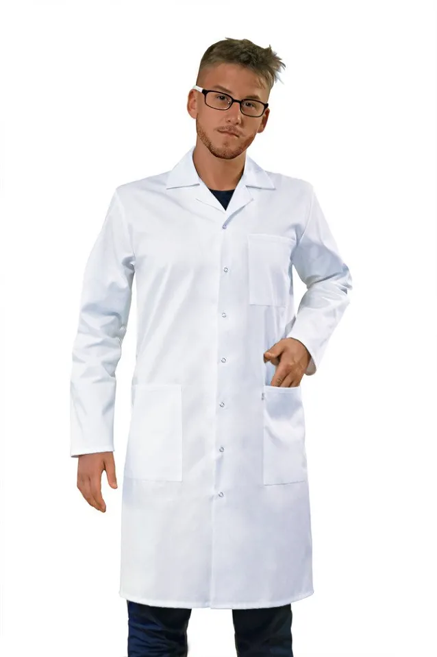 Fartuch medyczny męski / fartuch laboratoryjny (kolor biały, MF2-B) - 2