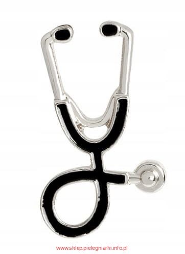 Przypinka stetoskop (srebrna/złota)