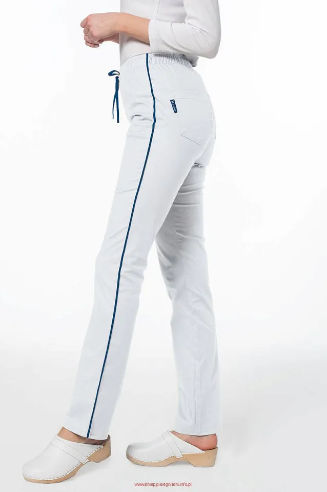 Komplet medyczny damski Soft Stretch (biały+granat) XE4-B - 3