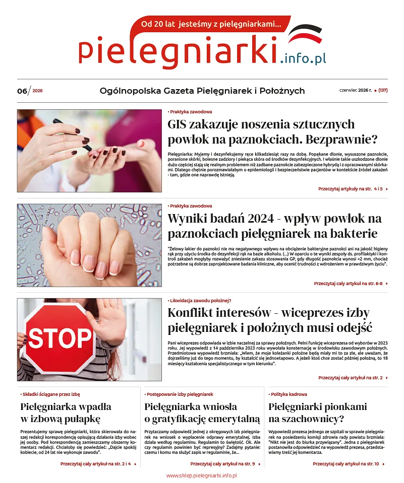 Elektroniczne wydanie Ogólnopolskiej Gazety Pielęgniarek i Położnych - czerwiec 2026