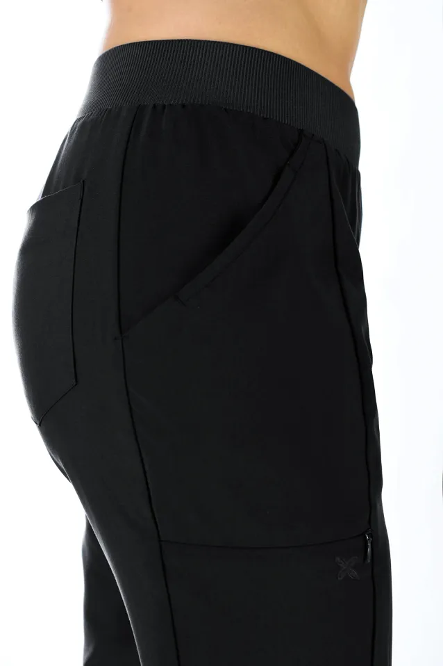 Scrubs medyczny: bluza z elastycznymi plecami + spodnie Pro-Flex, XF3-C, czarny - 4
