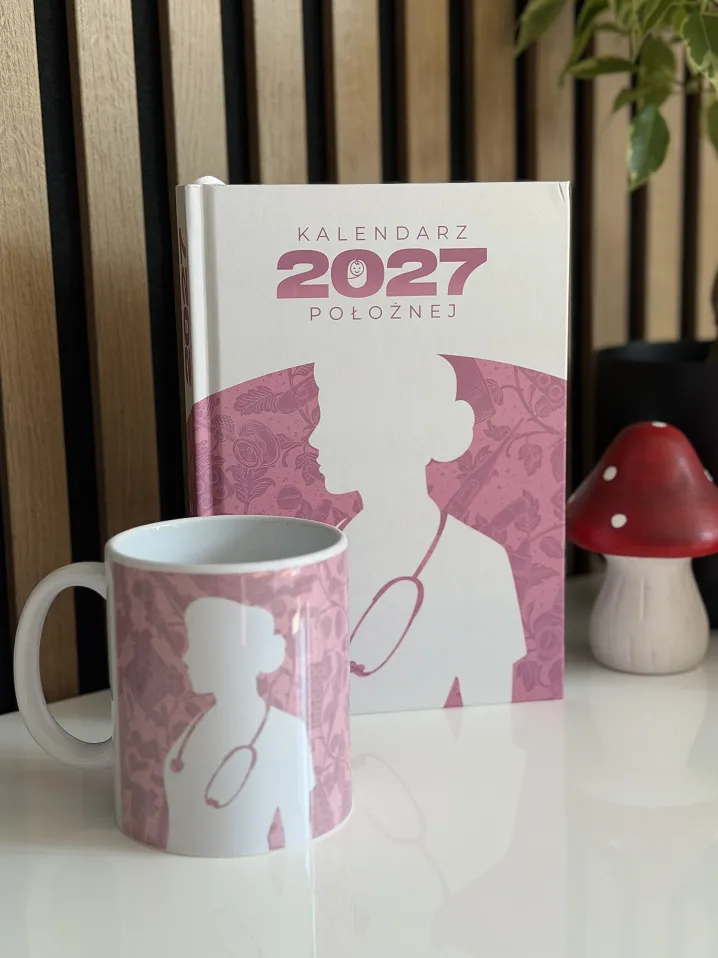 Zestaw: kalendarz na 2027 r. + kubek z medycznym nadrukiem - 2