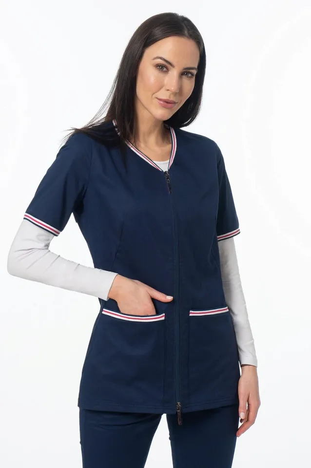 Komplet medyczny damski z żakietem Soft Stretch (granatowy) XE5B-G2 - 2