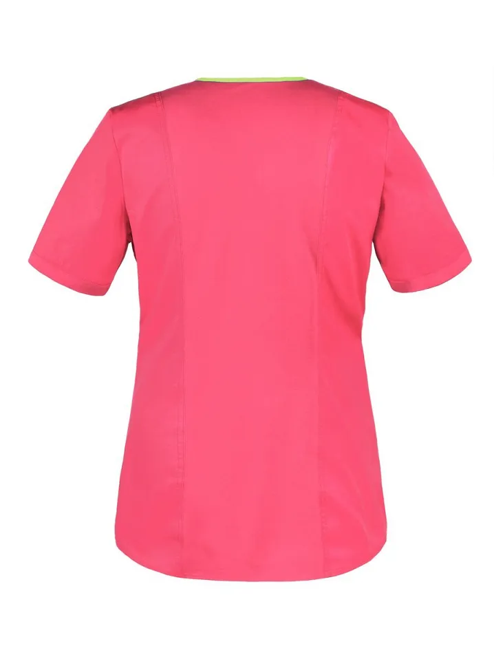 Bluza medyczna z elastycznym materiałem na plecach, koralowa (BE3-K) - 3