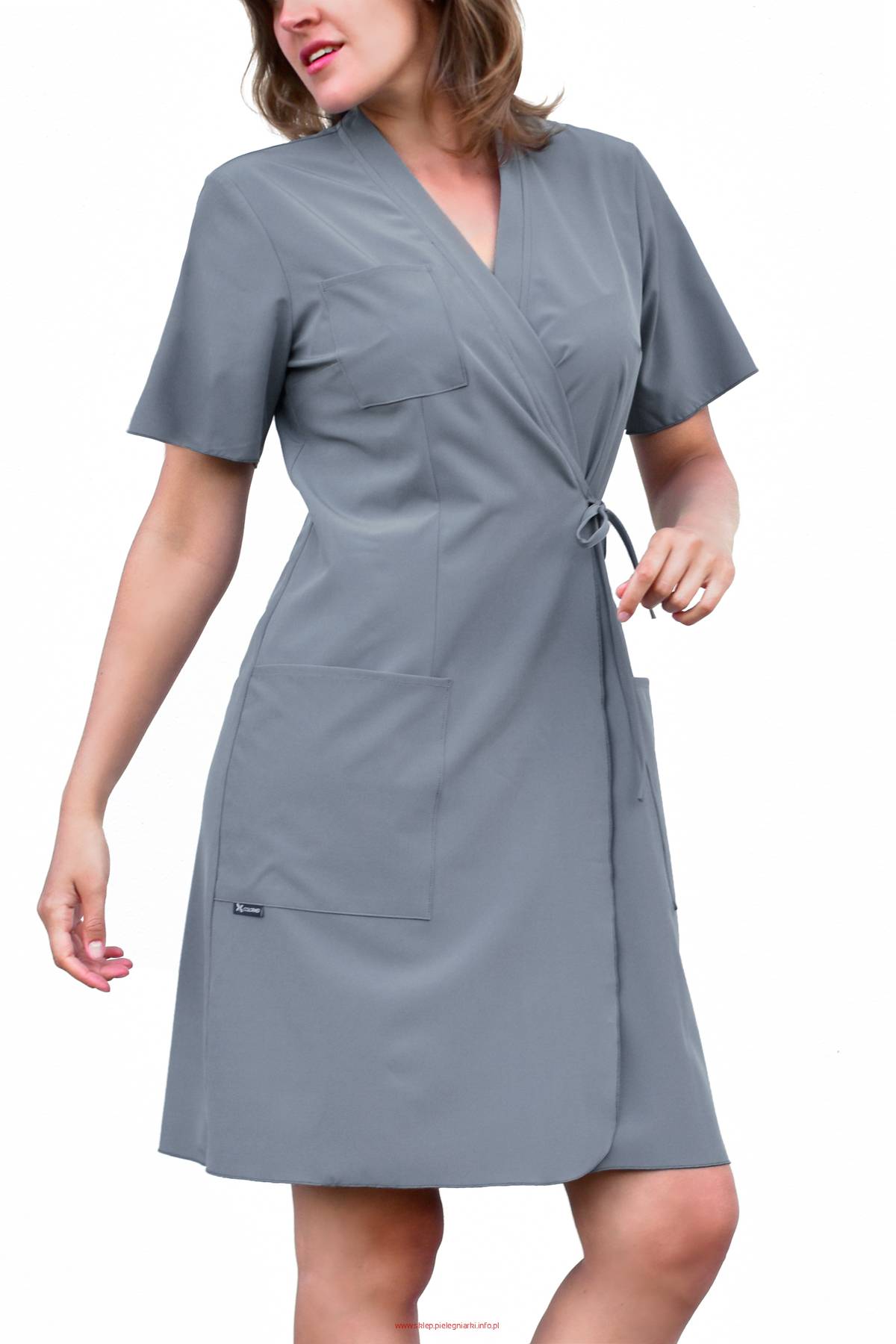 Sukienka medyczna wiązana z boku - ENERGY FLEX - SKE7 (6 kolorów)
