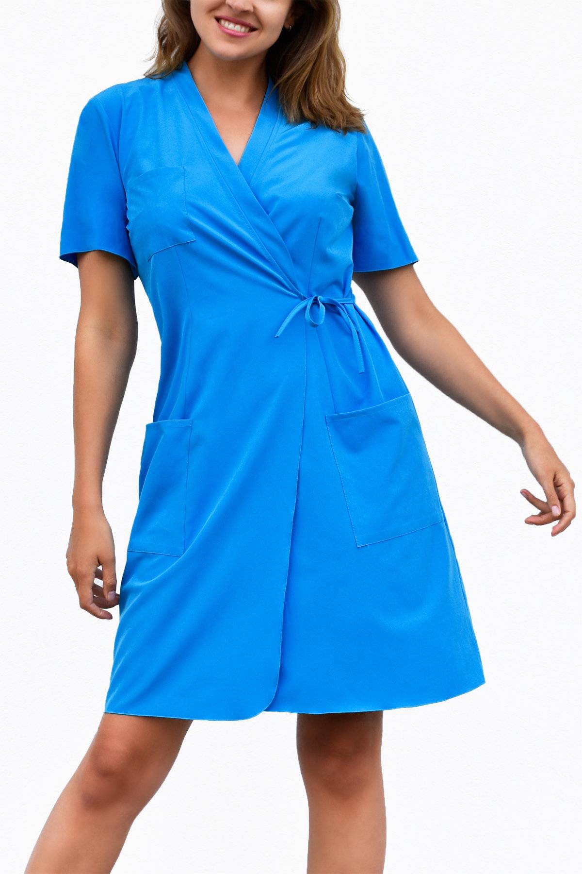 Sukienka medyczna wiązana z boku - ENERGY FLEX - SKE7 (6 kolorów)