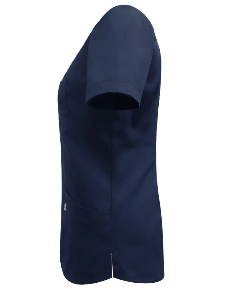 Bluza medyczna granatowa, z dekoltem w kształcie V (damska, BC3-G) - 3