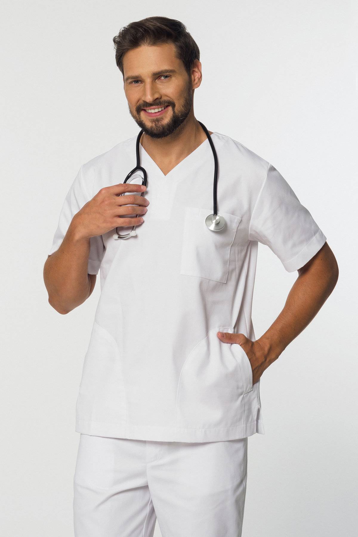 Bluza medyczna męska (kolor biały, MB2-B)