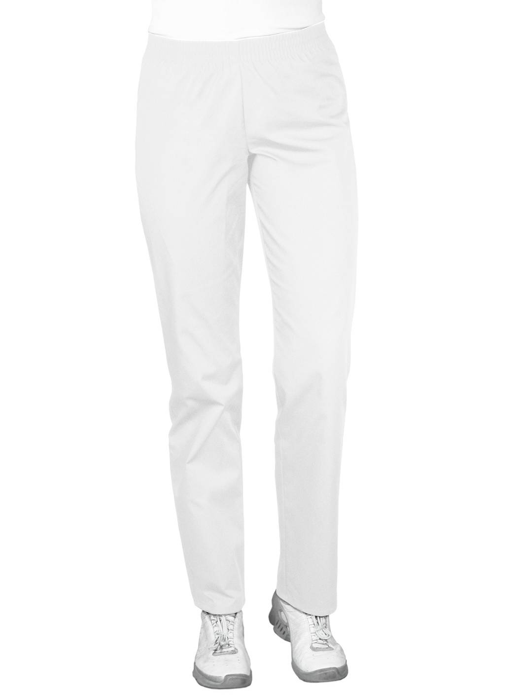 Spodnie medyczne białe, z elastycznym pasem (SC4-B)