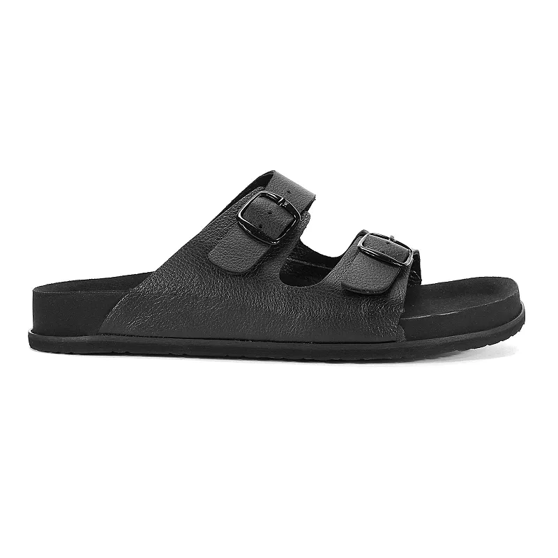 Klapki medyczne skórzane BLACK - 3