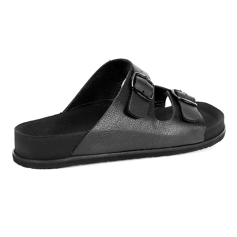 Klapki medyczne skórzane BLACK - 4