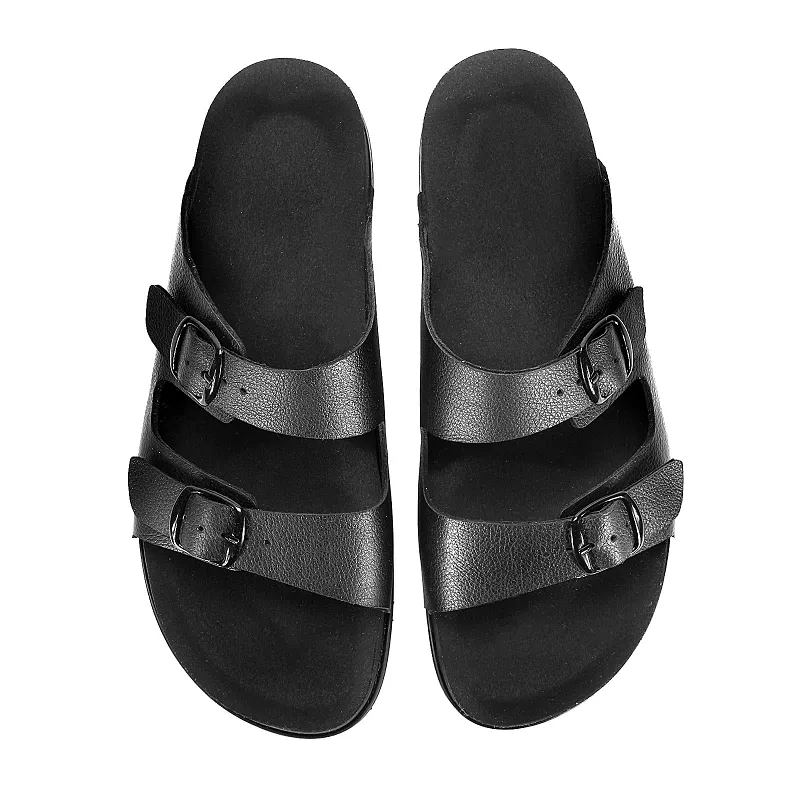 Klapki medyczne skórzane BLACK - 2
