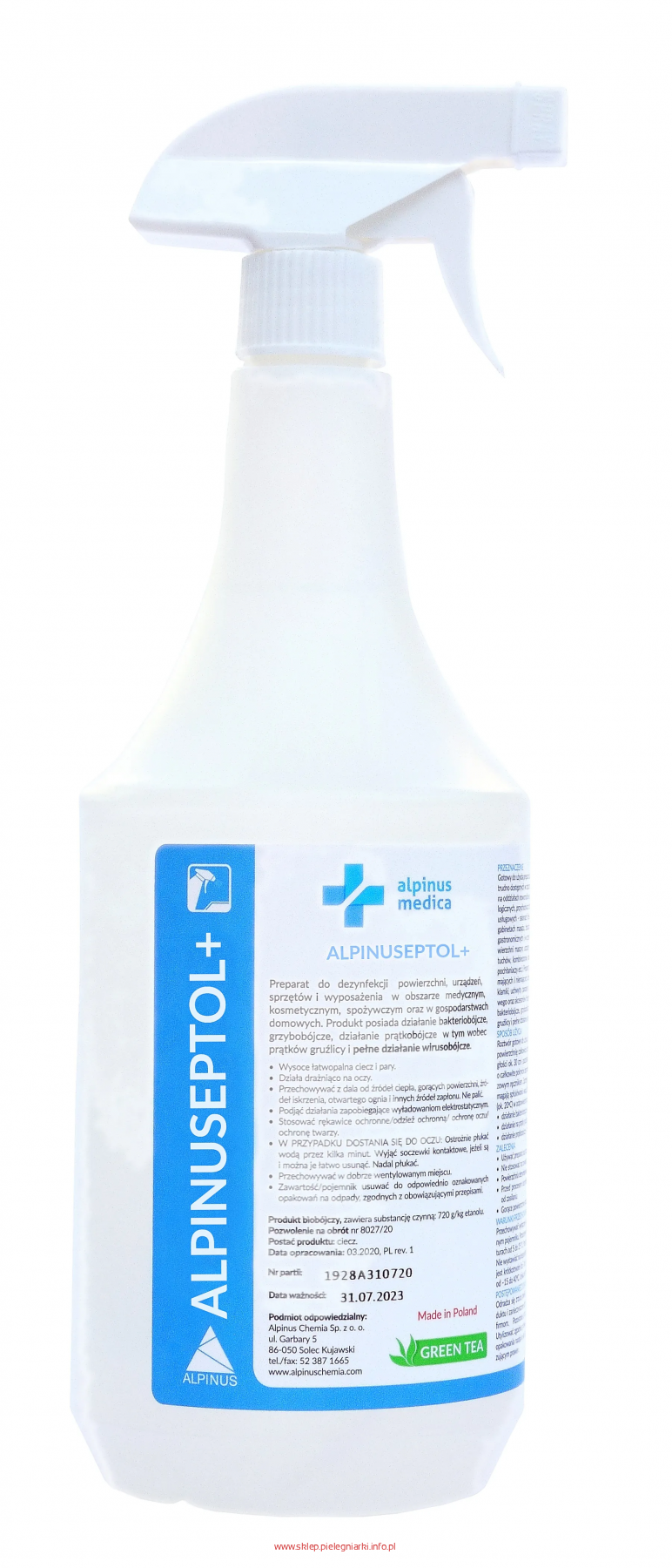 Alpinuseptol dezynfekcja powierzchni 1L Green tea/neutralny