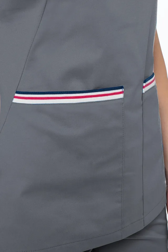 Bluza medyczna damska Soft Stretch PREMIUM (szara) BE5-S2 - 2