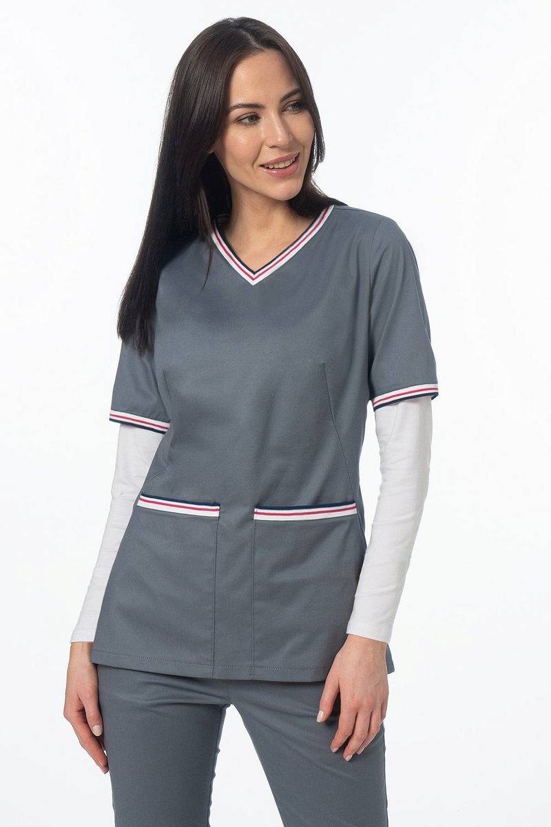 Bluza medyczna damska Soft Stretch PREMIUM (szara) BE5-S2