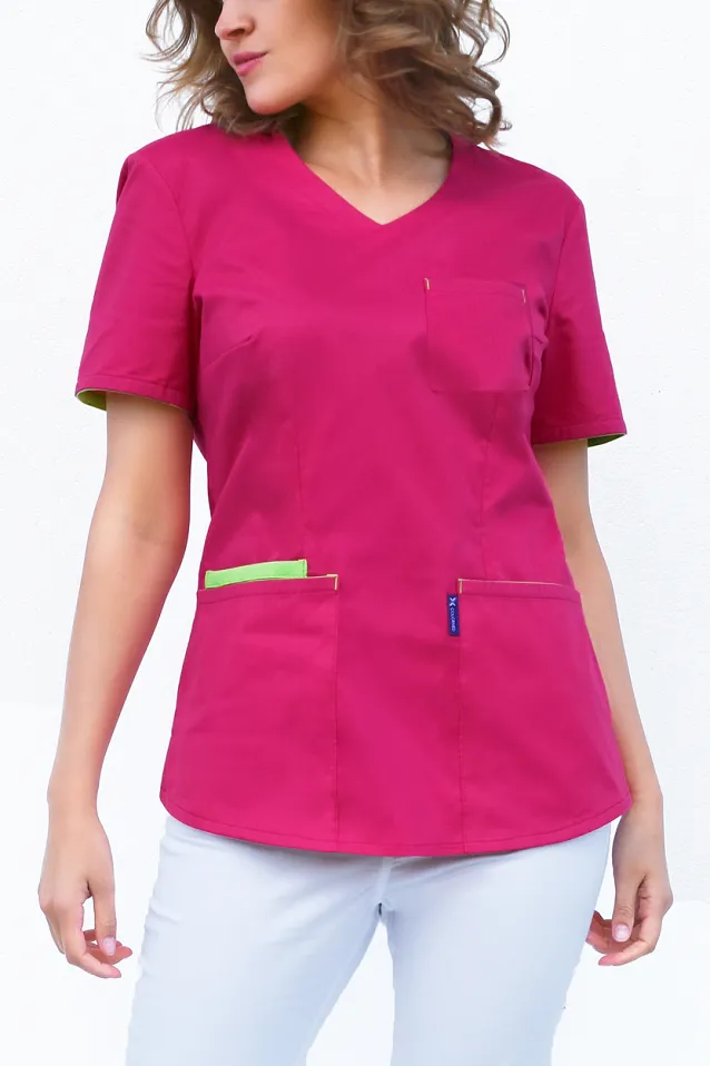 Komplet medyczny damski Soft Stretch (fuksja+limonka) XE4-F/L - 3