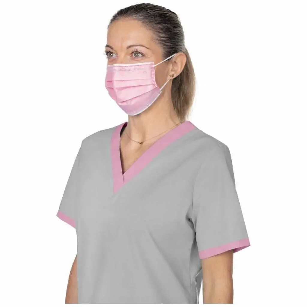 Różowe maski medyczne, jednorazowe 50 sztuk, OPHARM