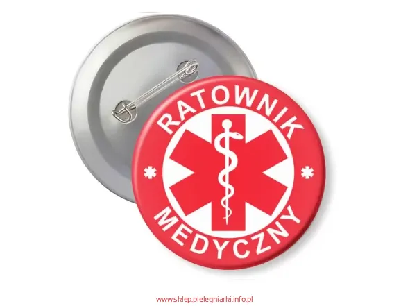 Czerwona przypinka - ratownik medyczny