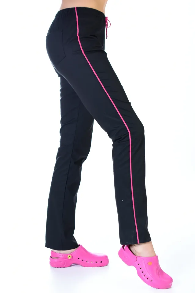 Komplet medyczny damski Soft Stretch (czarny+fuksja) XE4-C - 6