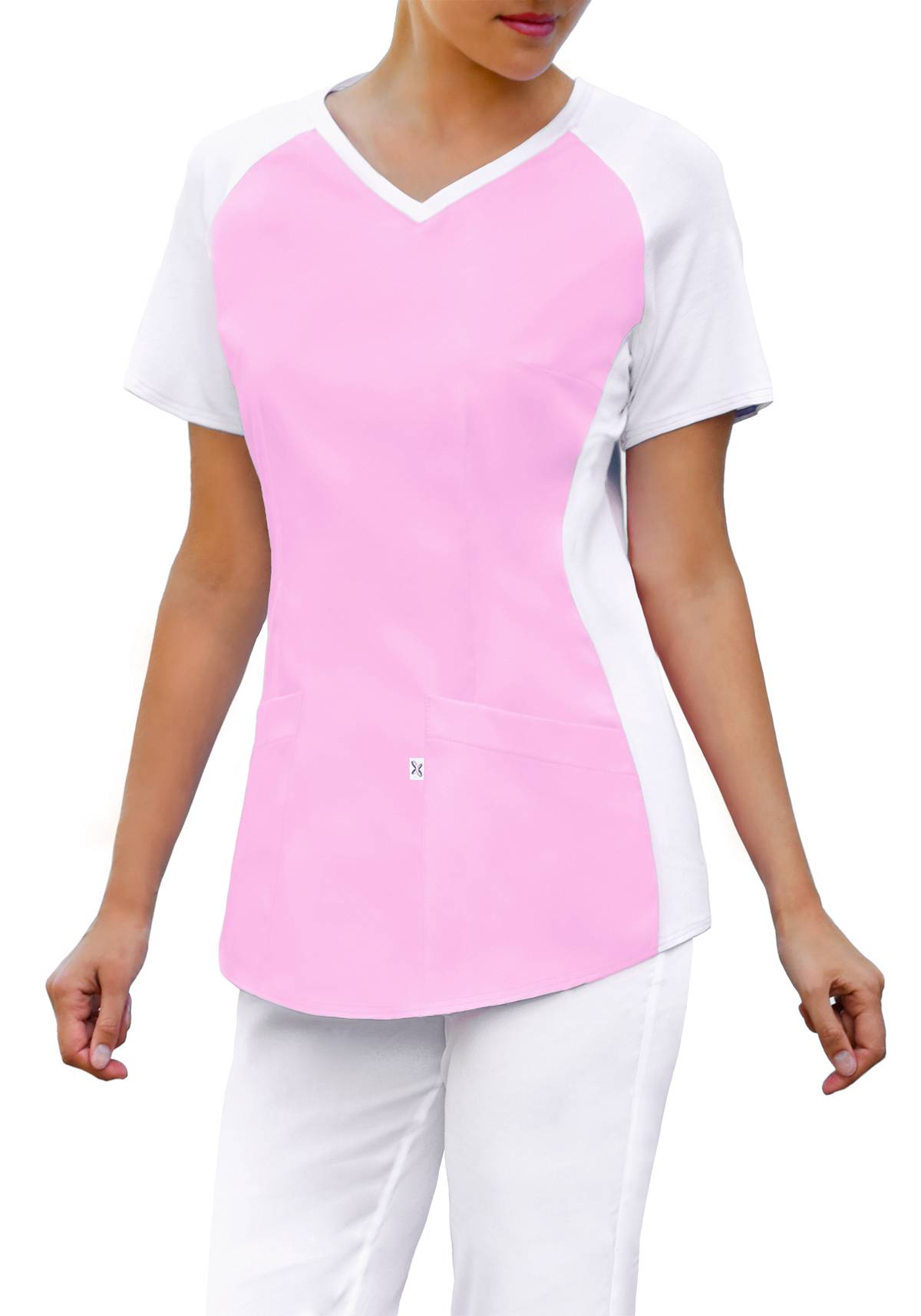 Bluza medyczna z wygodną, elastyczną dzianiną (kolor jasny różowy, BE2-JR)