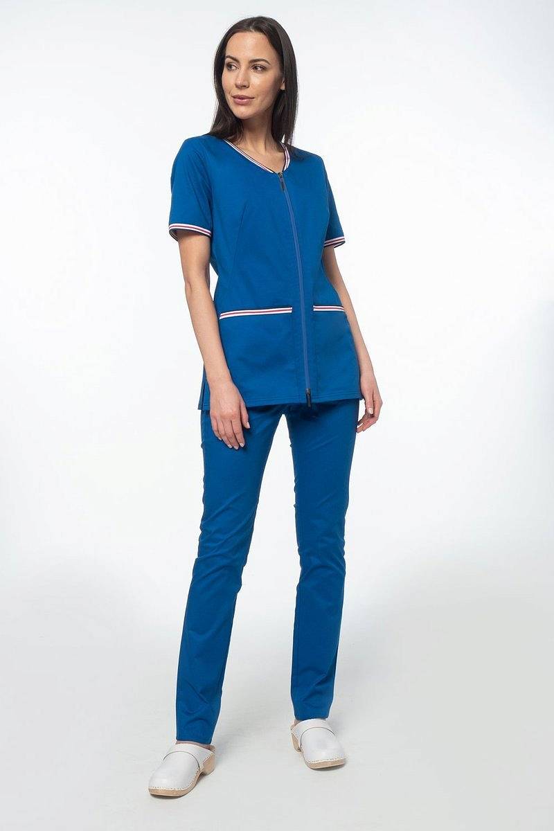 Komplet medyczny damski z żakietem Soft Stretch (niebieski szafir) XE5B-N2