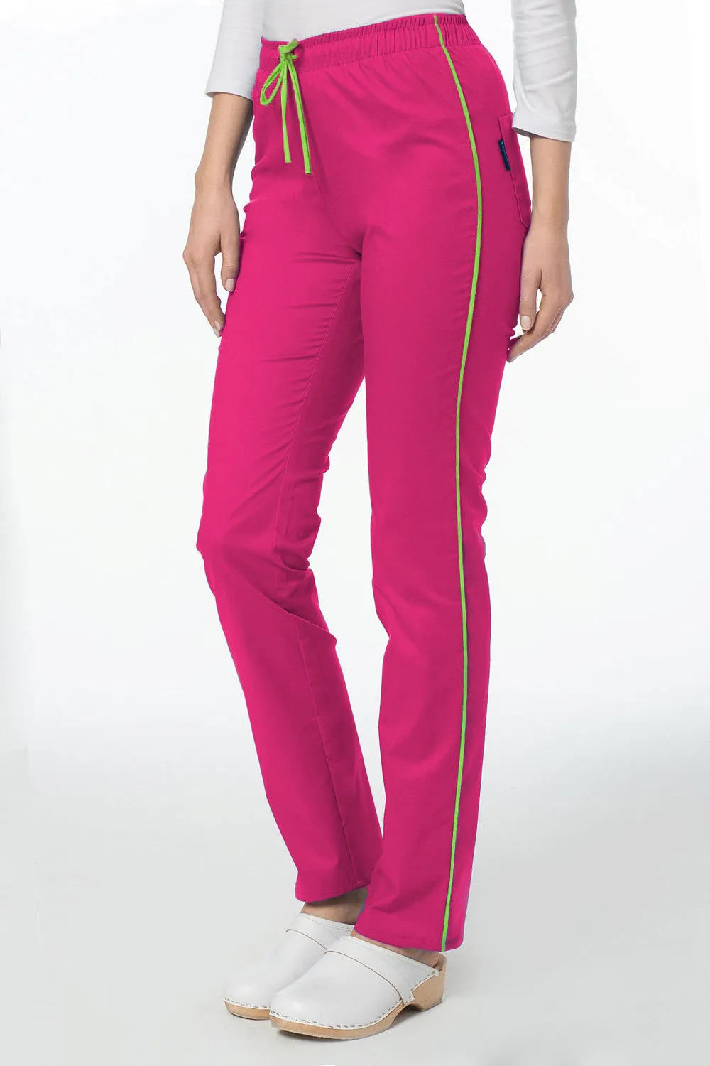 Spodnie medyczne z lampasem Soft Stretch (fuksja+limonka) SE4-F/L