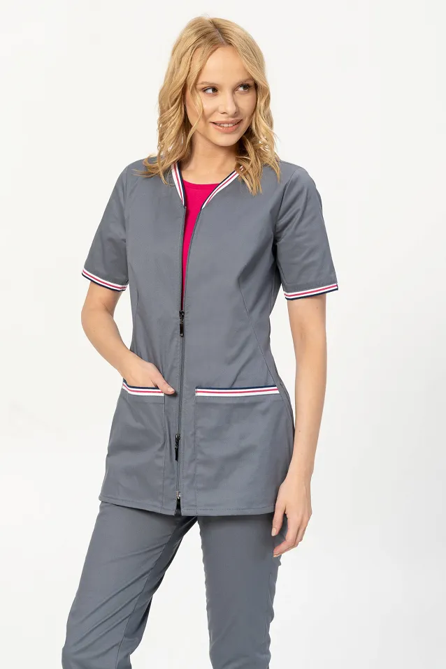 Żakiet medyczny damski Soft Stretch PREMIUM (szary) ZE5-S2 - 2