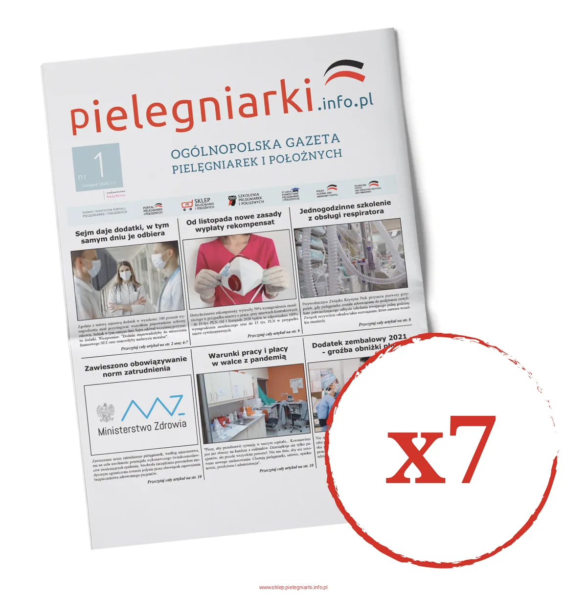7-miesięczna prenumerata 2023 r. (czerwic-grudzień) Gazety Pielęgniarek i Położnych