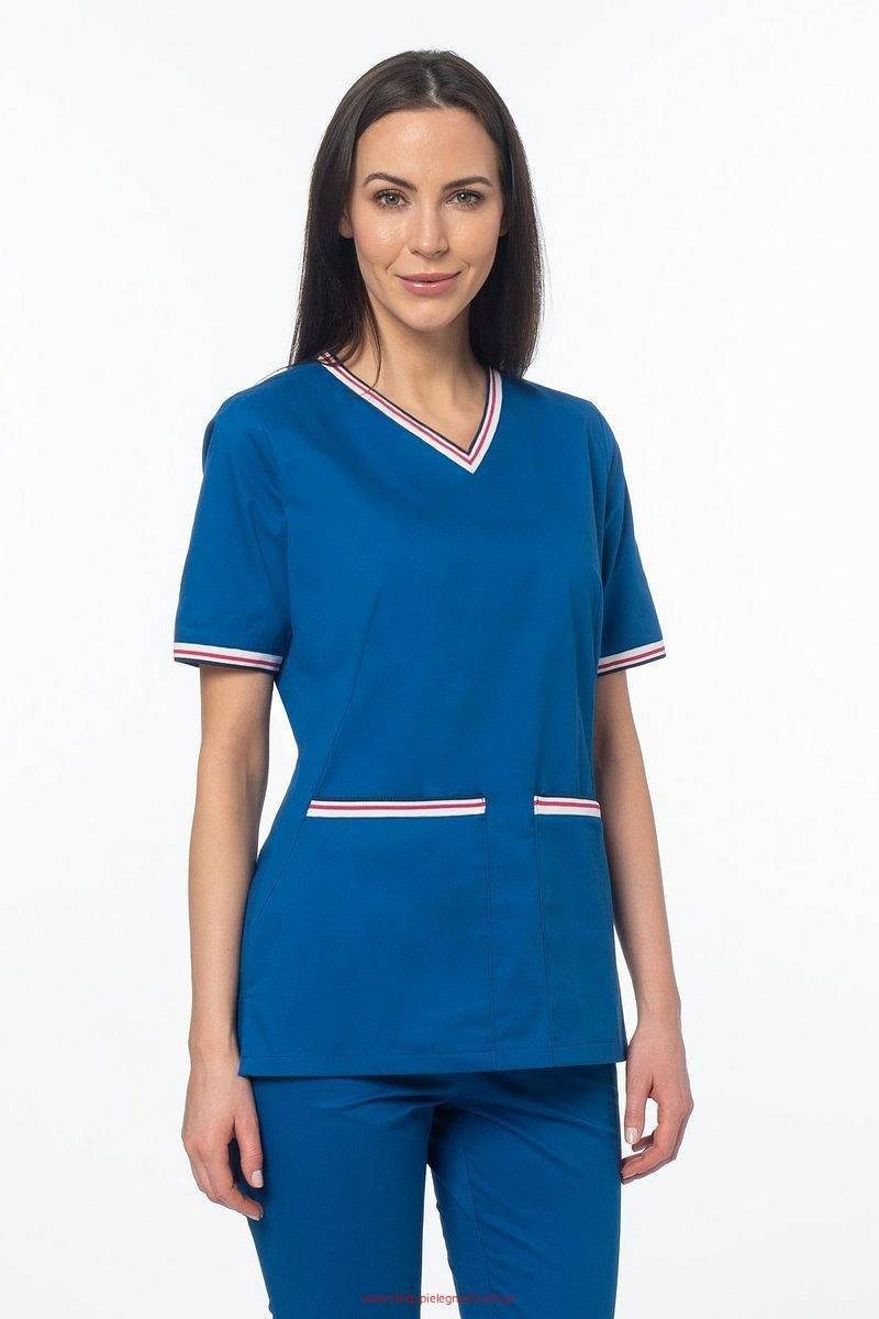 Bluza medyczna damska Soft Stretch PREMIUM (niebieski szafir) BE5-N2