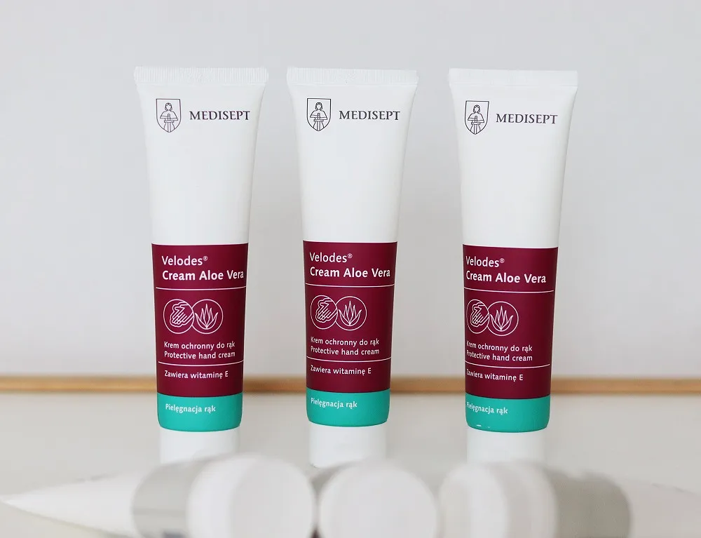Nawilżający krem do rąk - Velodes Cream Aloe Vera