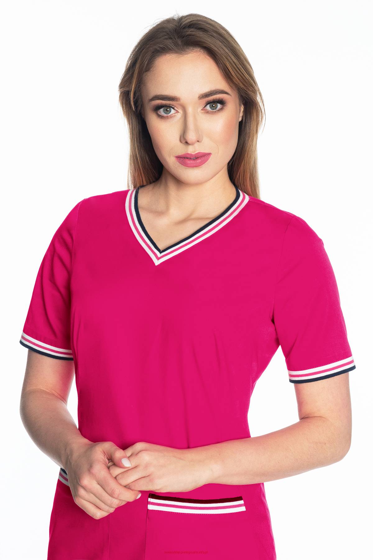 Bluza medyczna damska Soft Stretch PREMIUM (głębpoki róż) BE5-F