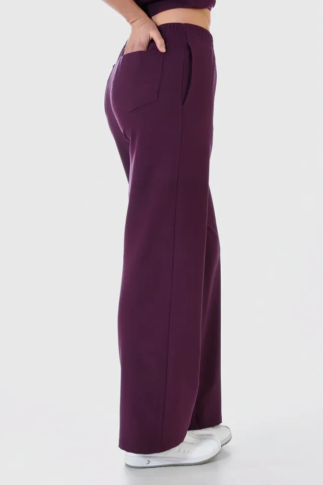 Komplet medyczny / Scrubs medyczny: Bluza cropped fit + spodnie z szeroką nogawką, XF4-G, granatowy - 17