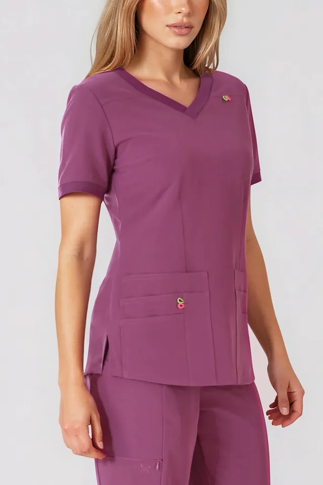 Scrubs medyczny: bluza z elastycznymi plecami + spodnie Pro-Flex, XF3-DR, Dusty Rose - 3