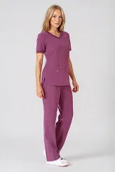 Scrubs medyczny: bluza z elastycznymi plecami + spodnie Pro-Flex, XF3-DR, Dusty Rose