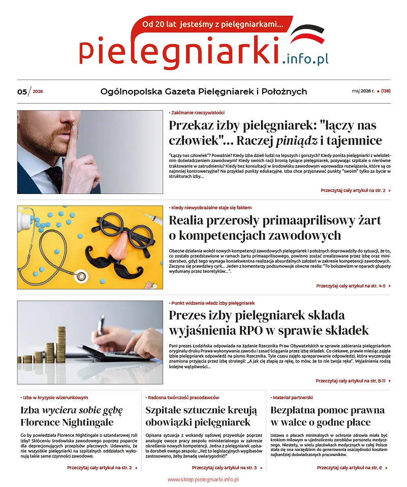 Elektroniczne wydanie Ogólnopolskiej Gazety Pielęgniarek i Położnych - maj 2026