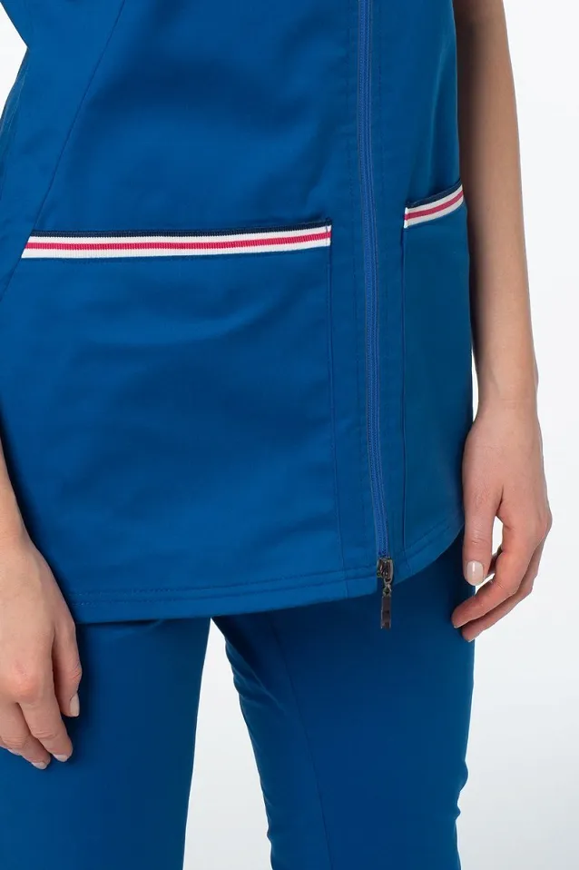 Żakiet medyczny damski Soft Stretch PREMIUM (niebieski szafir) ZE5-N2 - 4