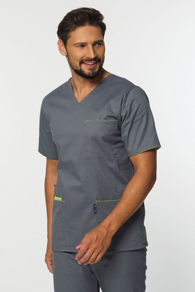 Komplet medyczny męski: bluza + spodnie Soft Stretch Premium (MXE4) różne kolory - 3