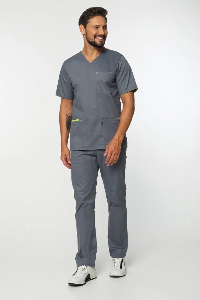 Komplet medyczny męski: bluza + spodnie Soft Stretch Premium (MXE4) różne kolory - 2