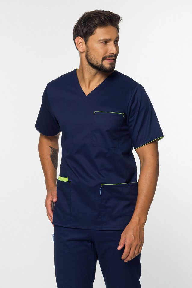 Komplet medyczny męski: bluza + spodnie Soft Stretch Premium (MXE4) różne kolory - 14
