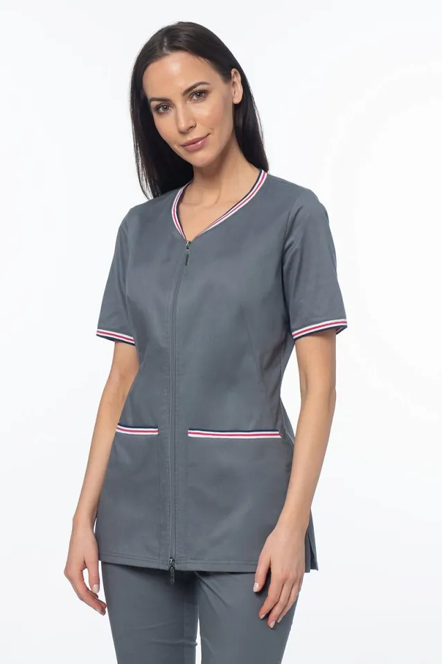 Komplet medyczny damski z żakietem Soft Stretch (szary) XE5B-S2 - 2