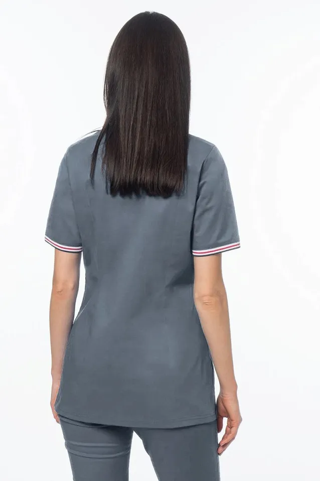 Komplet medyczny damski z żakietem Soft Stretch (szary) XE5B-S2 - 3