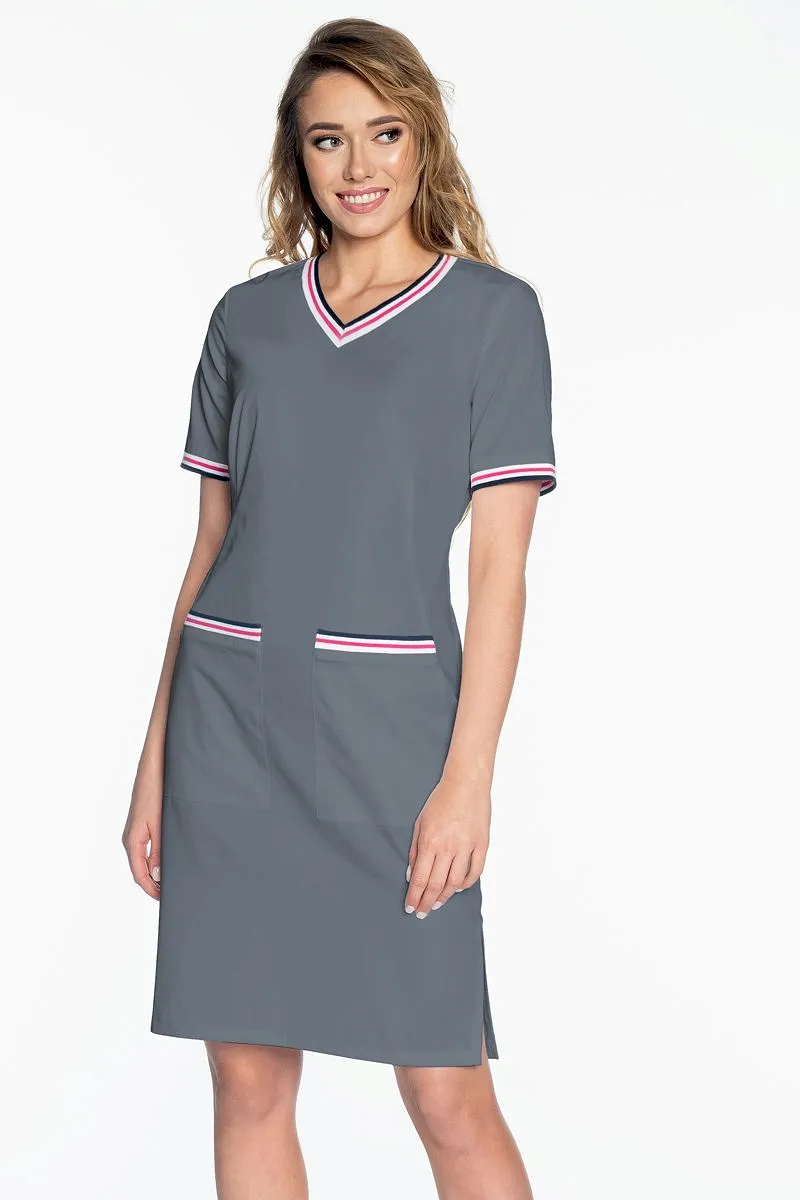 Sukienka medyczna Soft Stretch - szara (SKE5-S2)
