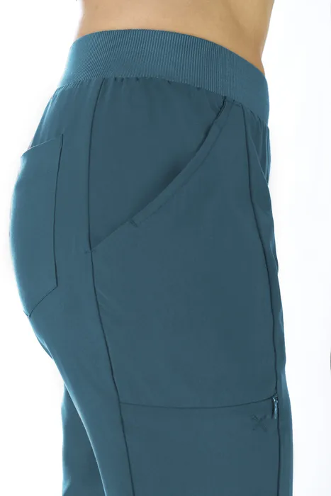 Scrubs medyczny: bluza z elastycznymi plecami + spodnie Pro-Flex, XF3-M, morski - 7